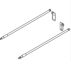 Blum METABOX Längsreling (rechts/links), NL=400 mm, ZRR.8000 Relinghalter rückseitig beigepackt, R9001 cremew/cremew (VE:10) Nr. ZRE.371S.ID