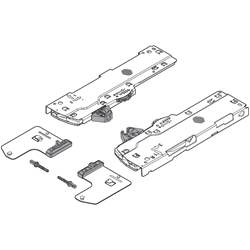 Blum Set (TIP-ON BLUMOTION Einheit + Mitnehmer + Adapter), für LEGRABOX/MOVENTO, Typ L1, NL=350-750 mm, Gesamtgewicht des Auszugs=0-20 kg, links/rechts, R7035 lichtgrau Nr. T60L7340