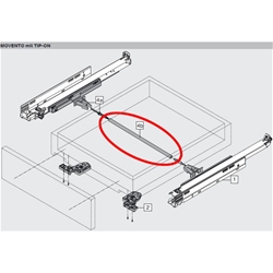 Blum TIP-ON Synchronisierungswelle, Länge=1160 mm, MOVENTO / LEGRABOX / Tablararretierung, zum Ablängen, roh (VE:40) Nr. ZST.1160W