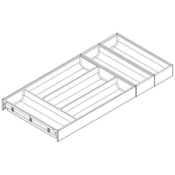 Blum AMBIA-LINE Besteckeinsatz, für LEGRABOX/MERIVOBOX Schubkasten, Kunststoff / Stahl, 6 Besteckfächer, NL=650 mm, Breite=300 mm, oriongrau matt Nr. ZC7S650BS3