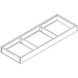 Blum AMBIA-LINE Rahmen, für LEGRABOX/MERIVOBOX Schubkasten, Stahl, NL=650 mm, Breite=200 mm, seidenweiss matt Nr. ZC7S650RS2