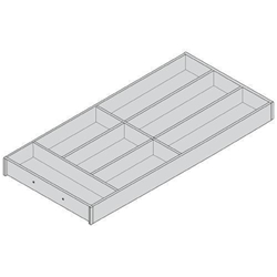 Blum AMBIA-LINE Besteckeinsatz, für LEGRABOX/MERIVOBOX Schubkasten, Holzdesign, 7 Besteckfächer, NL=650 mm, Breite=300 mm, Bard.Eiche/seidenwei Nr. ZC7S650BH3
