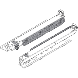 Blum MOVENTO mit BLUMOTION S, Vollauszug, Führung, 40 kg, NL=500 mm, für Kupplung, Bodenmontage, links/rechts, verzinkt (VE:4) Nr. 760H5000SU