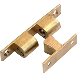 Doppelkugelschnäpper 69x13mm, Messing massiv, matt, mit vernickelten Stahlkugeln Nr. 207154