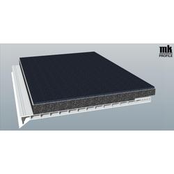 Rollladenkastendeckel D280 flex Schall 7,5kg, 280mm (a 6,00 Meter) Weiß, mit 20mm Flex-Schaum 25mm versetzt von vorne, mit Schwer