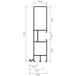 ALU Raffstore Führung A-13533 Kw 1805 135x33mm (a 6,50 Meter) foliert, für Raffstore, 85 1805-167 Schwarzbraun [72]