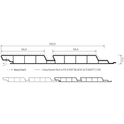 Nut- u. Federprofil 018 K 8011-02201, 200x17mm (a 6,00 Meter) foliert, Rhombus, 8011-02201 Coriander Oak Super Matt [231]