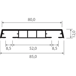 Verkleidungsprofil 264 K 470 6003 85x12mm (a 6,00 Meter) foliert, 470 6003 Mattex Anthrazitgrau [161]