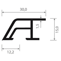 Wetterschenkel 946 K 0205 15x30mm (a 6,00 Meter) foliert, 50 0205-167 Ultramarineblau [41]