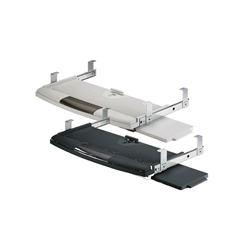 Hettich Schreibtisch-Tastaturauszug, mit Mousepad, Kunststoff 70289, grau, B 600mm, T 300mm