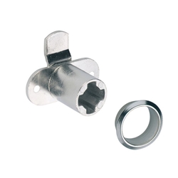 Hettich Zylinderhebelschloss Prestige 2000 72502 zur Aufnahme von Zylinderkern, Metall vernickelt, Riegel 2mm gekröpfter Zylinder Ø 18x22mm