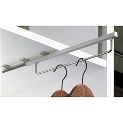 Hettich Schrank-Kleiderbügelhalter, ausziehbar Quadro 9136277, L 395mm, Bügel: Stahl vernickelt Korpustiefe 400mm, Auszugsführung Stahl