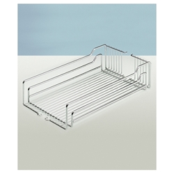 Hettich Hochschrank-Einhängekorb, mit 3-fach Reling Dispensa 13909, KB 300mm, Stahl verchromt Breite 250mm, Höhe 110mm, Tiefe 467mm