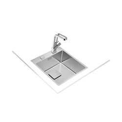 TEKA Forlinea RS15 40.40 2Ø AUTO WST SQ W/OVF, Edelstahlspüle, 2in1 Flexinstallation, 44cm, 50cm Unterschrank, 1 Spülbecken, Excenter Nr. 115000019