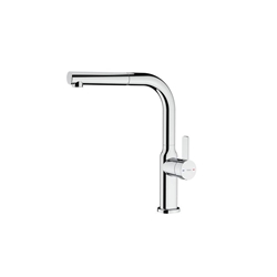 TEKA OVAL 938 chrome 3/8 Zoll, Einhand-Küchenarmatur, schwenkbarer Auslauf, Auszugbrause, Kartusche mit Keramikscheiben für hohe Lebensdauer, Anti-Kalk-Strahlregler, Easy-Quick Montagesystem Nr. 116020017