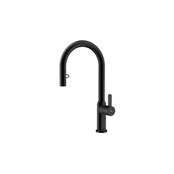 TEKA OVAL 9382 black 3/8 Zoll, Einhand-Küchenarmatur, schwenkbarer Auslauf, Auszugbrause mit zwei Strahlarten, Kartusche mit Keramikscheiben für hohe Lebensdauer, Anti-Kalk-Strahlregler, Easy-Quick Montagesystem Nr. 116020015