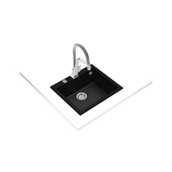 TEKA ForSquare 50.40 TG AUTO WST black, Tegranite + Einbauspüle, 57cm, 60cm Unterschrank, 1 Spülbecken, Excenter Nr. 115230005