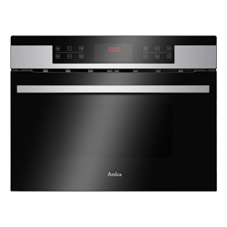 Amica Kompakt-Einbaubackofen mit Mikrowellenfunktion, X-type Design, Edelstahl, Edelstahl Garraum, 44 Liter EBC 841 600 E