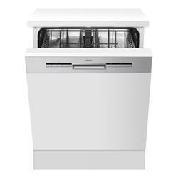 Amica Einbau-Geschirrspüler, teilintegriert, 60cm, Edelstahl, 12 Maßgedecke, 4 Spülprogramme, 3 Temperaturen, Energieeffizienzklasse E, Aquastopp, Höhe: 820-870mm, 49dB, EGSP 14797-1 E