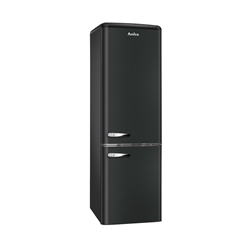 Amica Standkühlschrank Kühl-/Gefrierkombination, 181cm Retro Kollektion, matt-schwarz, Energieeffizienzklasse: E Nr. KGCR 387 100 MS