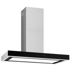 Amica Kaminhaube, 90cm, T-Line Light, Edelstahl, Schwargzlasfront, SensorTouch, LED-Paneel, Gestiksteuerung, Randabsaugung, Energieeffizienzklasse A, 570-1050x900x500mm Nr. KH 694 616 E