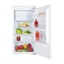 Amica Kühlschrank mit Gefrierfach, 1020mm Nische, Schlepptür-Technik, Energieeffizienzklasse F, Nutzinhalt total: 140 Liter, Kühlen: 124 Liter, Gefrieren: 16 Liter, Tür-Offen-Alarm, Kühlen: Abtauung automatisch, 2 Glasablagen, 1 Stück Gemüseschublade, 3 Stück Türablagen, LED-Beleuchtung, Gefrieren: Abtauung manuell, HxBxT 1020x540x540mm Nr. EKSS 361 210