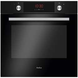 Amica Einbaubackofen, Fine Design, Matt schwarz, 77l XXL, Window-Timer, MF9, 1fach-Auszug, Energieeffizienzklasse A, 9 Backofenfunktionen, 1fach Teleskopauszüge, 1 x 75 % CoolDoor3 (Leichtreinigungstür) Zubehör: 1 Backblech, 1 Grillrost Nr. EBX 943 610 SM