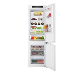 Amica Einbau-Kühl-Gefrierkombination, 1780 mm Nische, Total NoFrost, Festtür-Technik, Energieeffizienzklasse D, Inverter Kompressor elektronische Steuerung, Tür-Offen-Alarm Holiday-Schaltung, Ökofunktion, Supergefrierfunktion, Superkühlfunktion, Kühlen: Abtauung automatisch, 3 Glasablagen, AdaptZone: -2° bis 3°C, 3x Türablagen, 1x Flaschengitter, LED-Beleuchtung, Gefrieren: Abtauung automatisch, 3