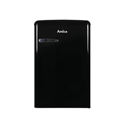 Amica Vollraum-Amica Kühlschrank im Retro Design, 88 cm Höhe, black olives, Energieeffizienzklasse E, Energieverbrauch: pro Jahr 89 kWh, Nutzinhalt total: 120, Kühlen: 120 Kühlen: Abtauung automatisch, 2x Glasablagen, 1x Gemüseschublade, 3x Türablagen, LED-Beleuchtung LED-Beleuchtung im Kühlbereich Nr. VKS 15624-1S