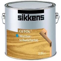 Cetol Wetterschutzfarbe Extra, Basis W05, á 2,5 Liter, deckende Holzschutzfarbe seidenmatt (GG: 30-40 GU/60°), für außen Nr. 1121210001