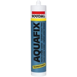Soudal Aquafix, Allesdichter aus Copolymer, Kartusche a 310ml, glasklar, wasserdicht, zur Abdichtung von Rissen und Nähten in Mauern, auf Dächern, an Fallrohren und Dachrinnen Nr. 104072