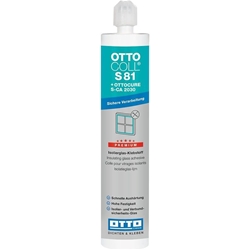 Premium-2K-Silikon Ottocoll S81 + S-CA 2030 A+B, für das geklebte Fenster, Koaxial-Kartusche a 280ml, C04 Schwarz Nr. 7081104