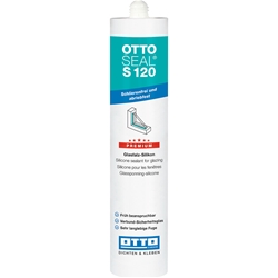 Premium-Glasfalz-Silikon OTTOSEAL S 120 Kartusche a 310ml, C56 Betongrau Nr. 1801456