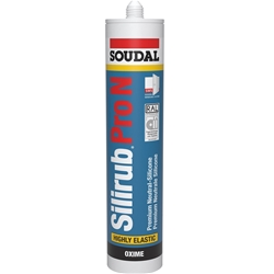 Soudal Silikon Pro N, Kartusche a 300ml betongrau hell, dauerelastischer 1K-Fugendichtstoff auf Silikon-Basis, SWS-System diffusionsoffen Nr. 121075