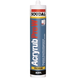 Soudal Acryl Acryrub Pro W grau Kartusche a 310ml für die innere Abdichtung (diffusionsdicht, SWS-System, ift geprüft), Nr. 127415