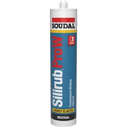 Soudal Silikon Silirub PRO W, Kartusche a 300ml transparent, dauerelastischer 1K-Fugendichtstoff auf Alkoxy-Basis, SWS-System diffusionsoffen Nr. 154446