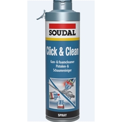 Soudal Reiniger Click & Clean, Dose a 500ml, mit Click & Fix Bajonetverschluss, entfernt frischen PU-Schaum Nr. 102080