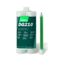 2-K Silikon-Verglasungs-Schnellklebstoff DG210, dunkelgrau, 2x200ml Doppelkartusche mit Statik-Mischrohr, Randverbundverträglich, RC-3 Nr. 378301