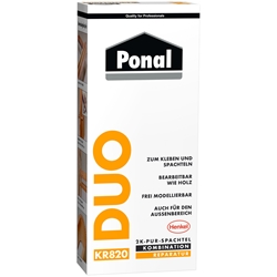 Ponal Duo 2K-PUR-Spachtel PND6 Faltschachtel a 315 gr. Holzspachtel und Kombinationskleber (Holz mit anderen Materialien)