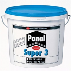 Ponal Holzleim Super 3 PN4SN Eimer a 5 Kg, Wasserfester D3-Universal-Holzleim innen & außen nach DIN EN 204/ WATT 91
