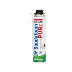 Soudal Soudafoam PURe, umweltfreundlicher PU-Pistolenschaum, Dose á 500ml, Schallschutz: 62db, Wärmedämmung: 0,032 W/m.K., Schaumausbeute: ca. 20ltr. Nr. 138071