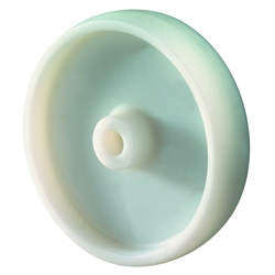Rad, Rad Ø 150mm, Kunststoff weiß, Radb. 40mm, Nabenl. 50mm, Gleitlager, Radk. Kunststoff, Tragkr. 350kg Nr. A90.152
