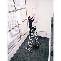 Zarges Teleskop Kombileiter 7 Stufen, Leiterlänge max. 2,30m, Arbeitshöhe 3,60m Nr. 41187
