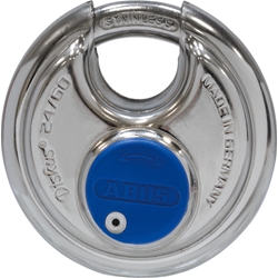 Abus Vorhangschloss,Diskus 24IB/60 Lock-Tag 2 Profilschlüssel, edelstahl Gehäuseb. 60mm,Gehäuset. 26mm,H 60mm, verschiedenschließend Nr. 81693