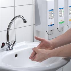 Spender Kunststoff, weiß, für 1+2 Liter Softflaschen, Maße:310x125x125mm (HxTxB) Nr. 60203-00