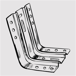 Montagewinkel Muntado für Bodentiefe Fenster- und Türelemente, Schenkellänge: 100x150mm, Breite: 106mm, Stahl, verzinkt, Nr. 3-475-001-0000-20