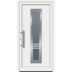 Alu Füllung 820235 Maß: 900x2000x28mm Außen: Ornamentik Edelstahl Innen: Glasrahmen Edelstahl Glas: Ornament ähnlich Chinchilla weiß 1.1 UG Farbe: RAL9016 weiß