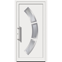 Alu Füllung 820236 Maß: 900x2000x28mm Außen: Ornamentik Edelstahl Innen: Glasrahmen Edelstahl Glas: Ornament ähnlich Chinchilla weiß 1.1 UG Farbe: RAL9016 weiß