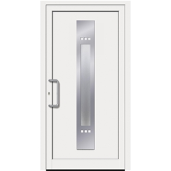 PVC Füllung 820242 Maß: 1000x2000x28mm Außen: Ornamentik Edelstahl Innen: Glasrahmen Edelstahl Glas: Ornament ähnlich Chinchilla weiß 1.1 UG Farbe: RAL9016 weiß