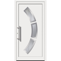 PVC Füllung 820243 Maß: 1000x2000x28mm Außen: Ornamentik Edelstahl Innen: Glasrahmen Edelstahl Glas: Ornament ähnlich Chinchilla weiß 1.1 UG Farbe: RAL9016 weiß